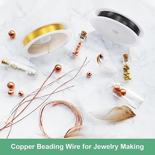 0.5 mm/24 Gauge Copper Wire for Jewelry Making, 20.3FT Copper Beading Craft Wire for Jewelry/Weaving/DIY Crafting/Planting, Color-Retaining [6.2M, Metallic Black]