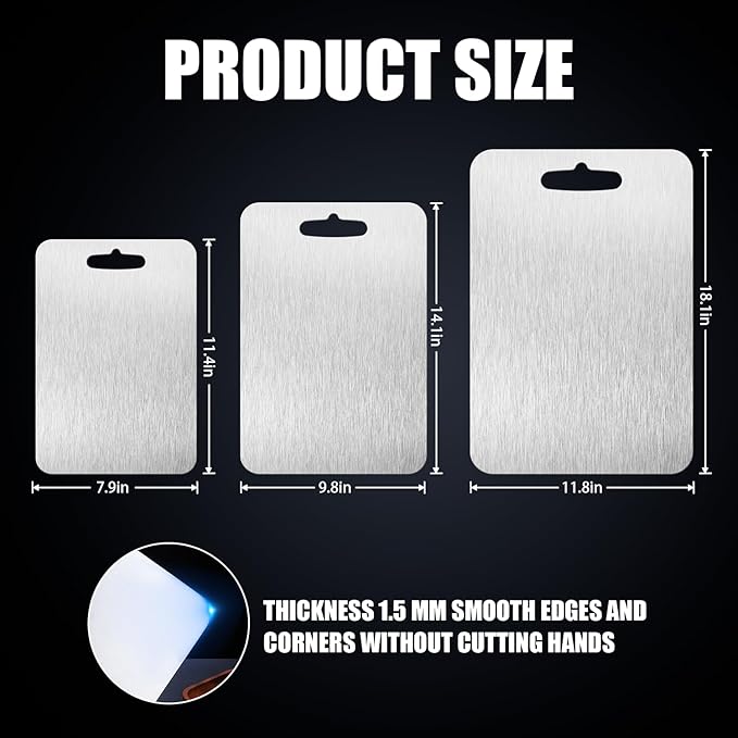 Cutting Board Double Sided,2 Pcs Vegetable Board With Sharpening Stone,Large Size+Small Size,Food Grade Stainless steel and Wheat straw PP Material,Eco-Friendly (16.1‘’LX10.1‘’W)
