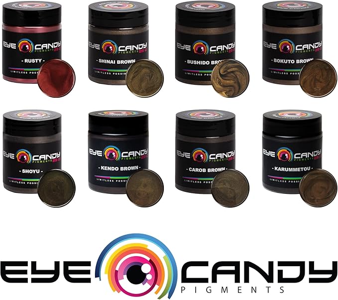 Eye Candy Pigments Premium Brown Mica Powder - Bushido Brown (25gr) - for Epoxy, Resin, Soap, Paint, Woodworking, Acrylic Pouring, Bath Bombs, Fishing Lures - DIY Arts and Crafts Additive