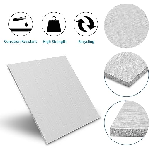 6061 Aluminum Sheet Plate, 12" x 16" x 1/4" Thickness Heavy Duty Aluminum Sheets Plates with Protective Film, Rectangle Aluminum Plate Solid Metal Sheet Plate for DIY Projects Base Plate