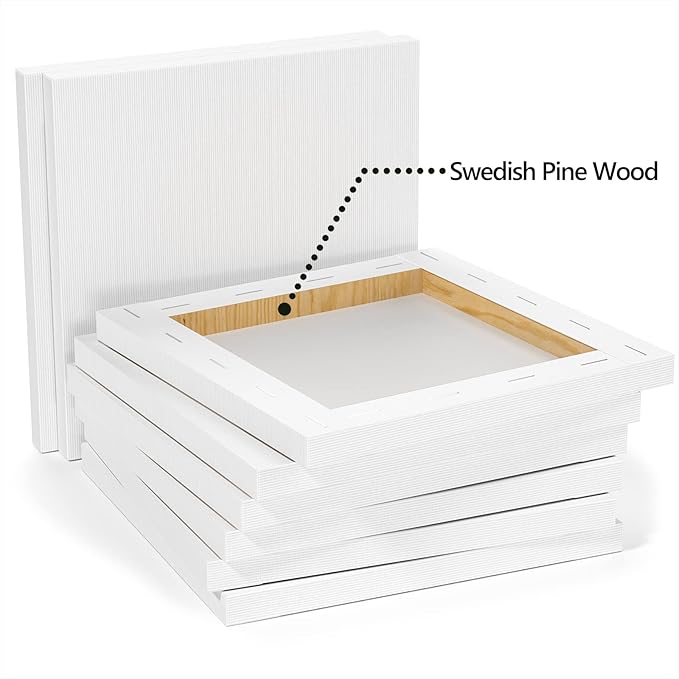 GOTIDEAL Stretched Canvases for Painting, 36x48" Inch Set of 2, Primed White - 100% Cotton Blank Art Large Canvas Boards for Painting for Acrylic Pouring, Oil Paint Dry & Wet Art Media