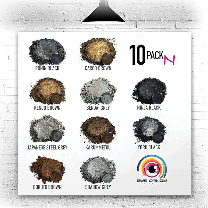 Eye Candy Pigments Premium Grey Mica Powder - Japanese Steel Grey (25gr) - for Epoxy, Resin, Soap, Paint, Woodworking, Acrylic Pouring, Bath Bombs, Fishing Lures - DIY Arts and Crafts Additive