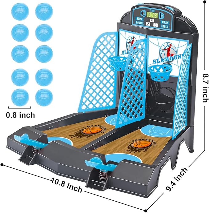 Table Top Games, Glow in The Dark Mini Basketball Game - Desktop Games for Kids，Desk Toys for Office for Adults - Basketball Gifts for Boys 3 4 5 6 7 8 9 10 11 12