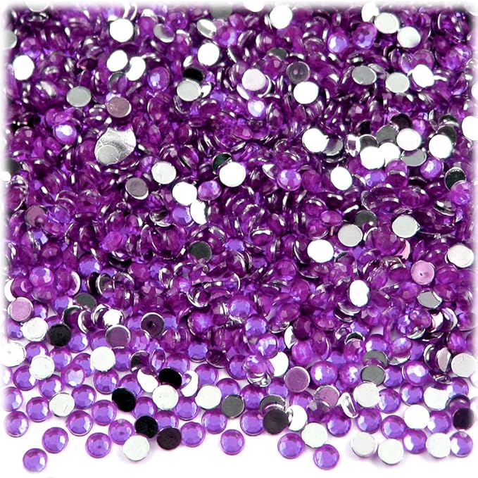 The Crafts Outlet 1,440pc Rhinestones Round 3mm (10ss) Purple (Amethyst)