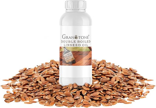 GRANOTONE Double Boiled Linseed Oil | Effective Waterproof Furniture Polish Oil, Used for Wood Finishing, Sports Goods Like Cricket Bat, Filling Cracks, Mixing with Paint and Wall Putty, 200 ML