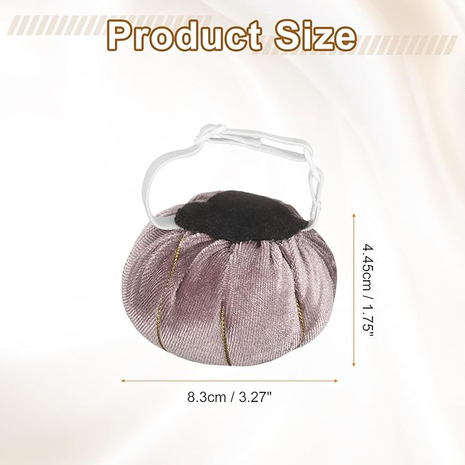 HARFINGTON Wrist Pin Cushion Wristband Sewing Pincushion Polyester Pin Holder Wearable Pumpkin Shaped Needles Wristband for Sewing Quilting Needlework DIY Crafts, Gray