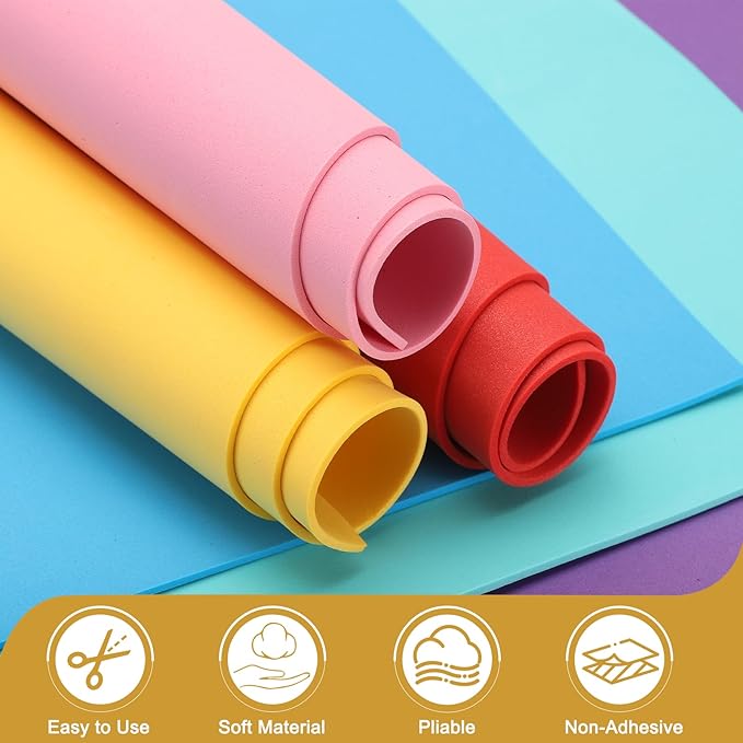 uxcell 10 Pcs Black EVA A4 Foam Sheets Crafts, 12 x 8 Inch Foam Paper for DIY Crafts Project Classroom Scrapbook Art Cards Home Office Decoration (2mm Thick)