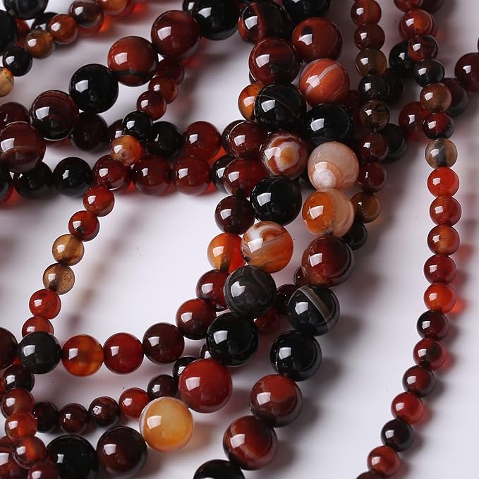 60PCS 6MM Red Persian Agate Stone Beads Energy Healing Beads for DIY Jewelry Bracelet Necklace Making for Jewelry Making15Inch