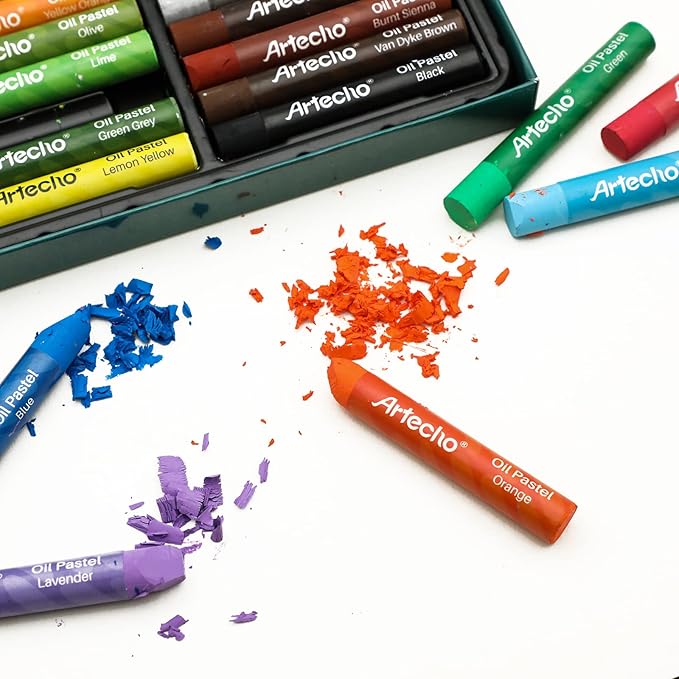 Artecho Oil Pastels Set of 72 Colors, Soft Oil Pastels for Art Painting, Drawing, Blending, Art Supplies for Artists, Beginners, Teachers (10 x 70 mm)
