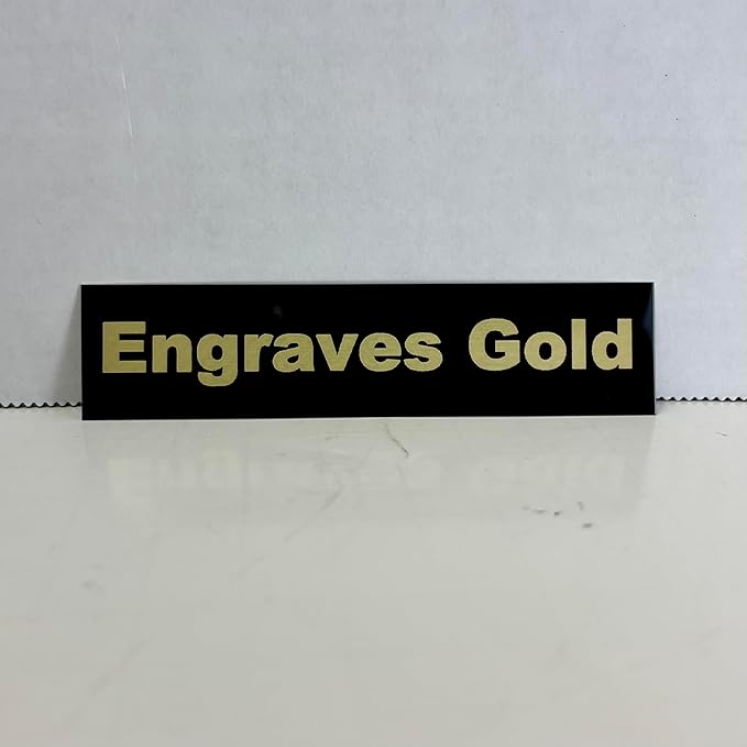 Blank Metal Plates for Laser Engraving - 4 Pack | Aluminum Sheets 0.020" Thick | CO2, Diode, Fiber Laser Compatible | Multiple Sizes & Colors (Black (engraves gold), 1x6.25 inch)