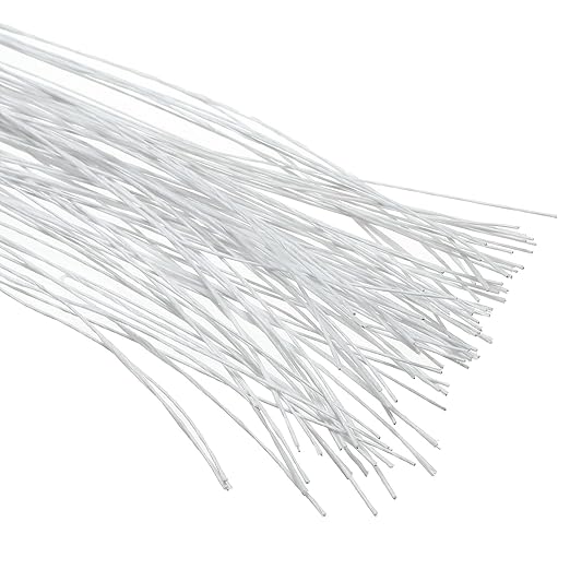 PATIKIL 30 Gauge 16" Floral Stem Wire, 100 Pcs Paper Wrapped Iron Artificial Flower Stem Accessories for DIY Bouquet Stem and Craft Decoration, White