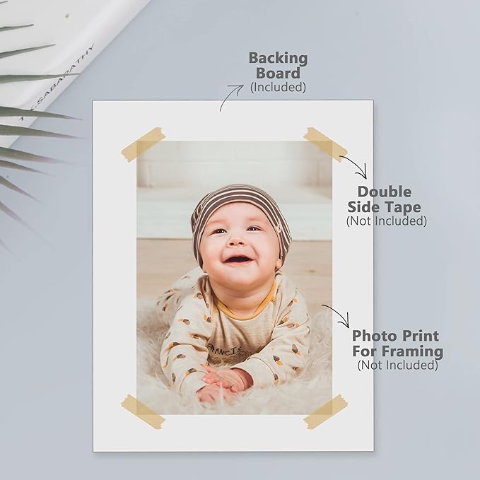 Somime 10 Pack Backing Boards, 8x10 Uncut White Mats Matboards, Acid-Free Backerboards for Art Prints, Ideal for Photos, Pictures, Prints, and Frames