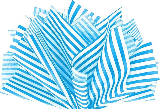 Flexicore Packaging Turquoise Blue Pin Stripe Print Gift Wrap Tissue Paper Size: 15 Inch X 20 Inch | Count: 100 Sheets | Color: Turquoise Pin Stripe