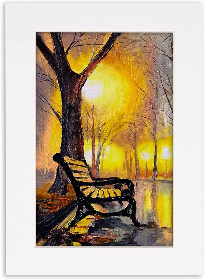 Pack of Ten Acid Free 8x10 Mats Bevel Cut for 5.5x8.5 Photos - White Precut Matboards with Backing Boards and Self Seal Photo Mat Bags for Pictures, Photos, Framing - 4-ply Thickness