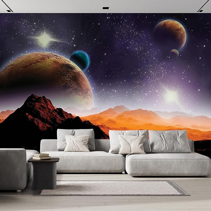 wall26 Wall Sticker/Wall Mural Peering into a Vibrantly Colored Space, Not Peel and Stick, Non-Woven Wallpaper Decorative for Bedroom, Living Room, Office - 99x96 inches
