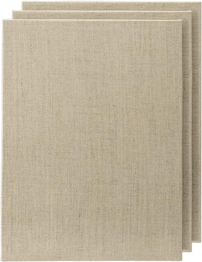 Senso Clear Primed Linen Panels - 5x5-3 Pack of Panels for Painting Oils, Acrylics, Pastels and More