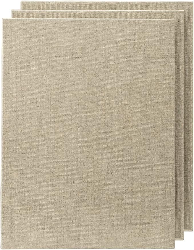 Senso Clear Primed Linen Panels - 16x20-3 Pack of Panels for Painting Oils, Acrylics, Pastels and More