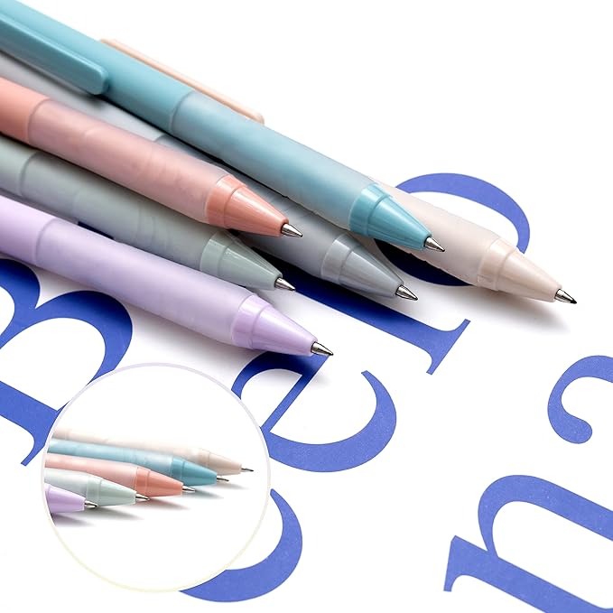 Linbsunne Ballpoint Pens Medium Point 1mm Black Pen with Super Soft Grip Ball Point Pen for Men Women Retractable Pens (6-pack)