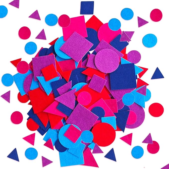 Jtnohx Geometric Stickers, Felt Stickers for Kids, Felt Geometric for Crafts, Craft Supplies for Scrapbooking 170pcs 1" to 2" Size