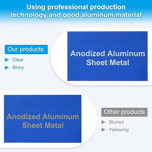 PATIKIL 8x12 Inch Anodized Aluminum Sheet Metal, 3Pcs Laser Plates Engraving Blanks 0.5MM Thin Rectangle for Crafting DIY House Laser Engraving, Blue