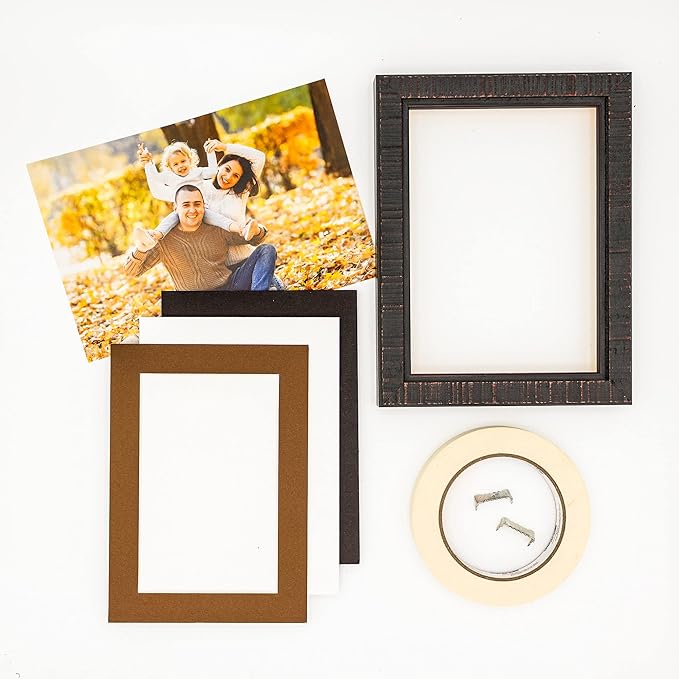 6x8 Mat for 8x10 Frame - Precut Mat Board Acid-Free Show Kit with Backing Board, and Clear Bags Brown 6x8 Photo Matte Made to Fit a 8x10 Picture Frame Matboard for Framing, Pack of 100 Mats