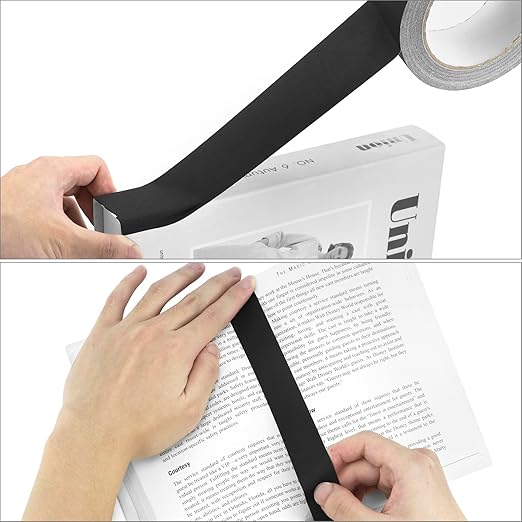 QWORK Bookbinding Repair Tape 1 Inch x 21.8 Yard & 2 Inch x 21.8 yeard Rolls, Cloth Library Book Hinging Repair Tape