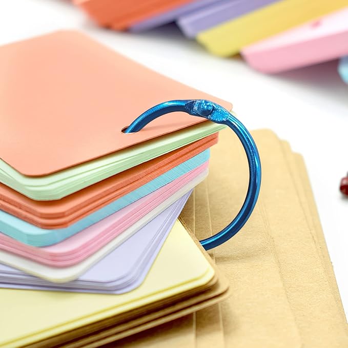 OWLKELA 1 Inch Binder Rings, Office Book Rings, Loose Leaf Rings, 50 Pcs Metallic Assorted Colors