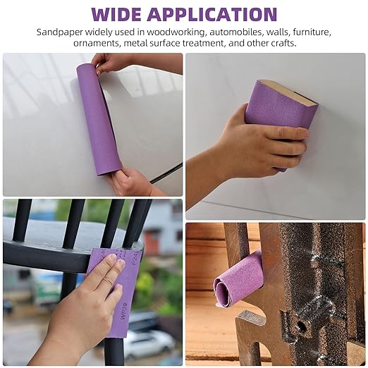 Sandpaper 600 Grit 20 PCS, Wet Dry Sanding Sheets 9 x 11 Inch, Purple Alumina Abrasive Sand Paper for Wood, Metal, Drywall, Resin, Automotive Sanding, Polishing, Grinding, by POLIWELL