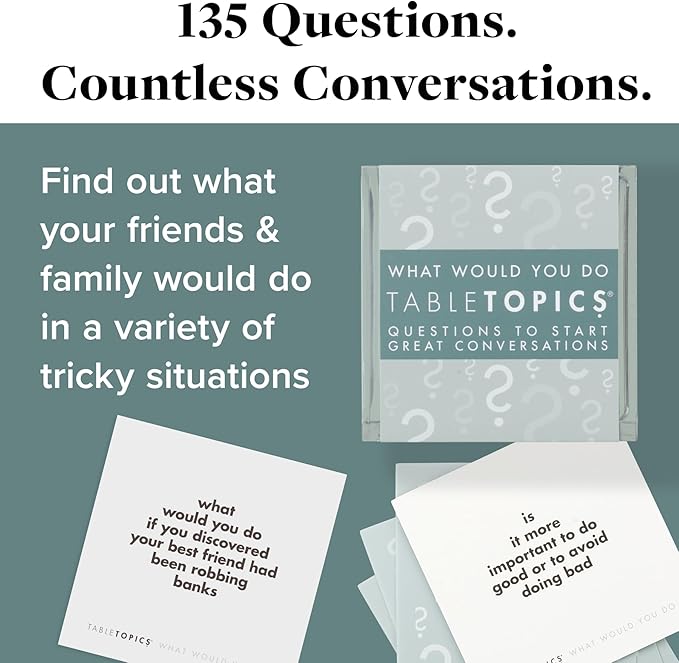 TableTopics What Would You Do Question Card Game - 135 Provocative Conversation Starter Cards for Parties with Adult Friends, Spark Lively Debates about Sticky Situations, Icebreaker Game
