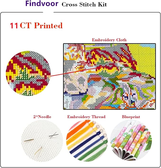 Hopeart Stamped Cross Stitch Kits for Beginner Embroidery Kits for Beginners Adults DIY 11CT Cross Stitch Patterns Needlepoint Kits Crossstitching Kits-Jesus Coconut Tree 18x18 inch