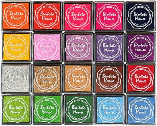 Dizdkizd Finger Craft Ink Pads, 20 Colors Craft Ink Pads for Rubber Stamps, Paper, Scrapbooking, Wood, Fabric, Best Gift for Kids