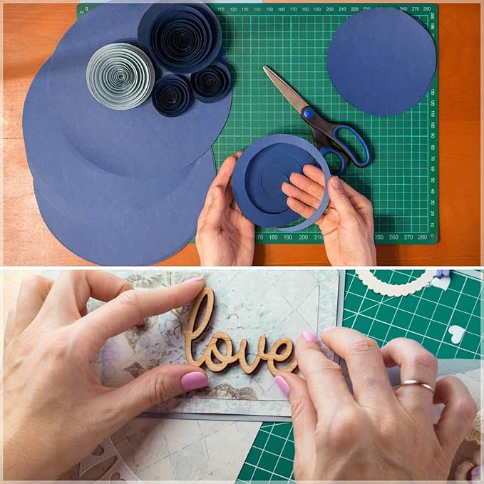 anezus Self Healing Sewing Mat, Rotary Cutting Mat Double Sided 5-Ply Craft Cutting Board for Sewing Crafts Hobby Fabric Precision Scrapbooking Project 9inch x 12inch(A4)