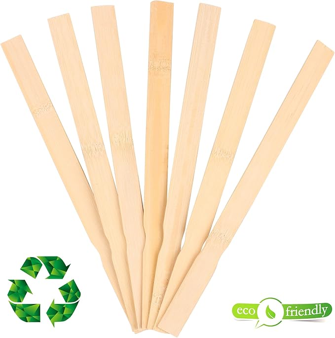 Wooden Paint Stir Sticks - Rewiss Paint Sticks 12 Inch Wood Stirrers Paddles Resin or Kids Wooden Craft Sticks, Garden and Library Markers(Pack of 50)