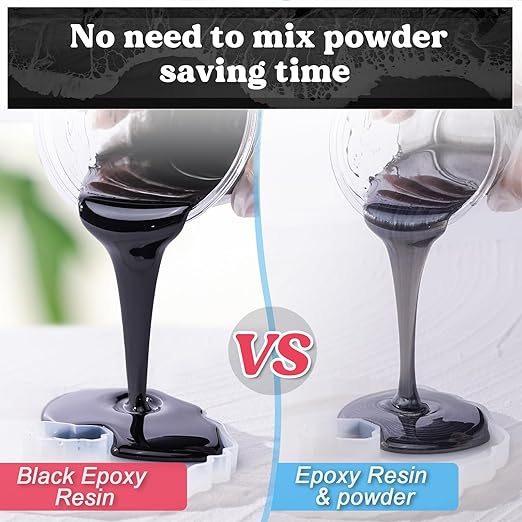 LET'S RESIN EPOXY RESIN Black Resin Epoxy,44OZ Bubble Free & High-Gloss Epoxy Kit,Self Leveling epoxy and Hardener for Art Crafts,Jewelry Making,Resin Molds