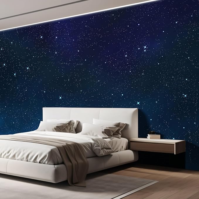 wall26 Large Wall Mural Beautiful Scenery of The Starry Night Self-Adhesive Vinyl Wallpaper Removable Wall Sticker - 120x192 inches