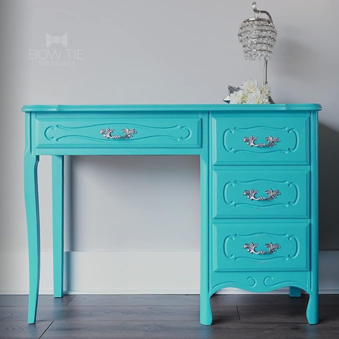 Dixie Belle Paint Company Chalk Finish Furniture Paint - Pure Ocean (4oz) - Matte Bright Teal Chic Chalk Mineral DIY Furniture Paint