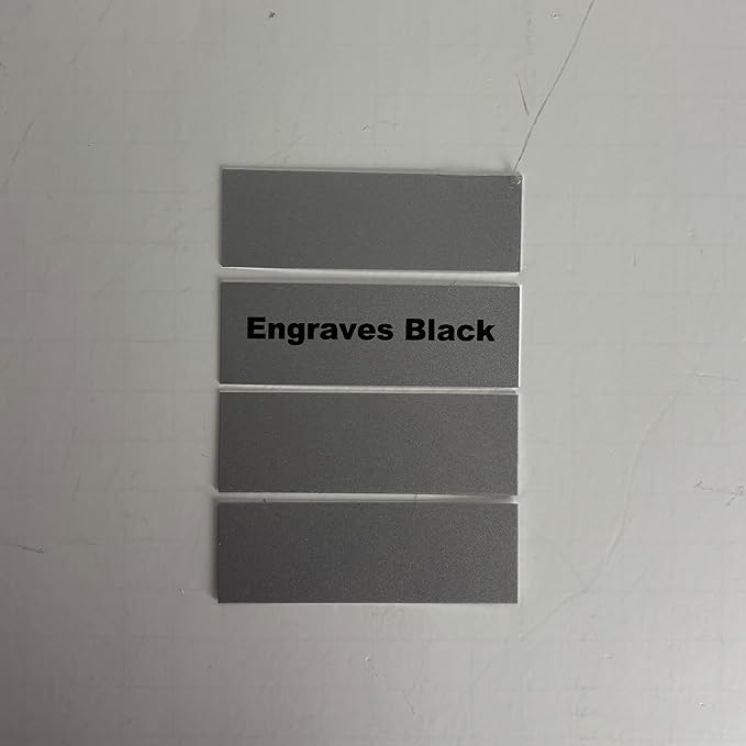 Blank Metal Plates for Laser Engraving - 4 Pack | Aluminum Sheets 0.020" Thick | CO2, Diode, Fiber Laser Compatible | Multiple Sizes & Colors (Silver (engraves black), 1x6.25 inch)