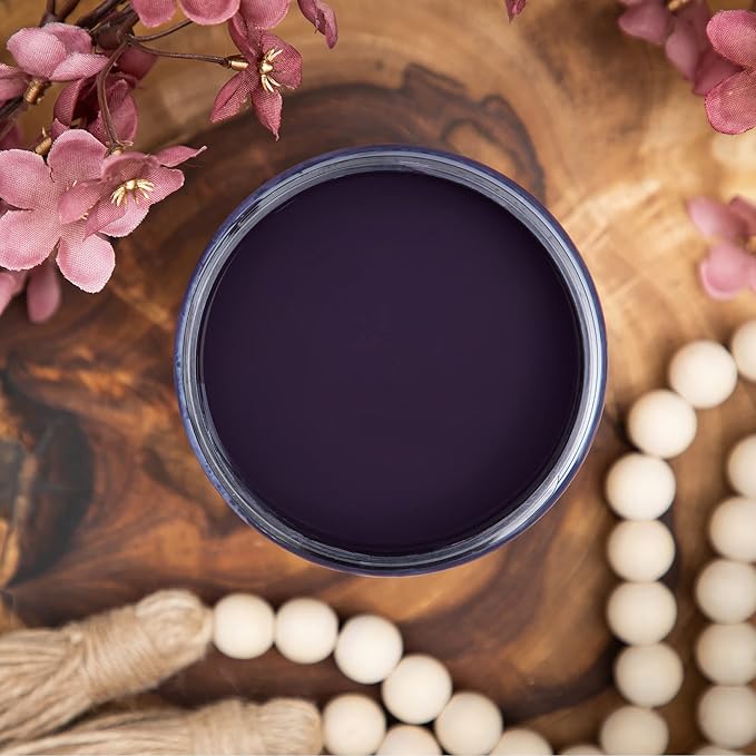 Dixie Belle Paint Company Chalk Finish Furniture Paint - Aubergine (4 Fl Oz) - Matte Royal Eggplant Chic Chalk Mineral DIY Furniture Paint