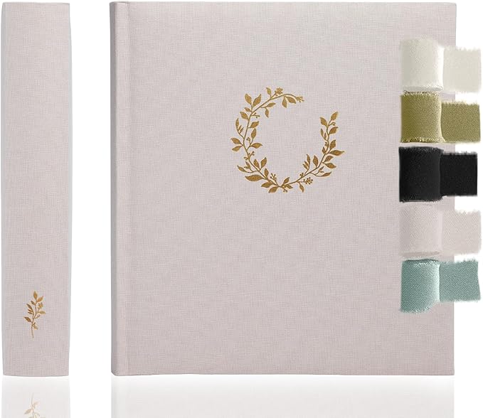 Premium Scrapbook Album – Photo Album with Writing Space – 100 Pages for Multiple Sizes 4x6, 5x7, 6x8, 8x10 – Holds 500 Photos – Wedding, Baby, Travel & Family Memories