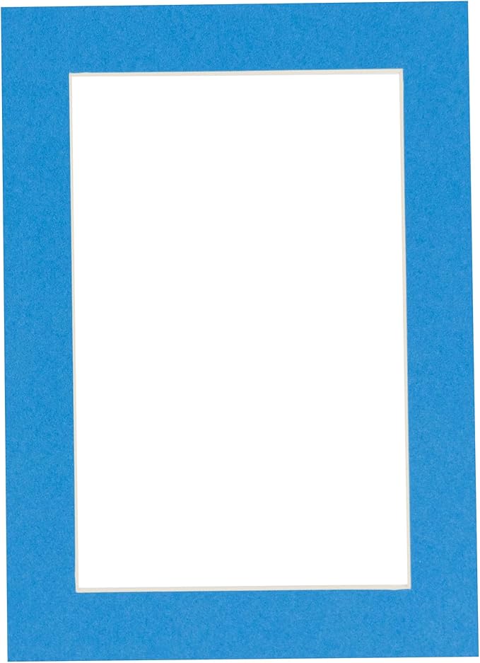 8.5x11 Mat Bevel Cut for 7x9 Photos - Acid Free Bay Blue Precut Matboard - For Pictures, Photos, Framing - 4-ply Thickness
