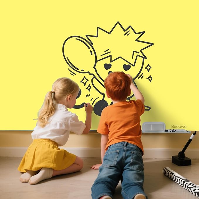 Magnetic Glass Whiteboard - Glass Dry Erase Board 48"x36" Large Frameless Glass Board for Walls Office School and Home, Yellow