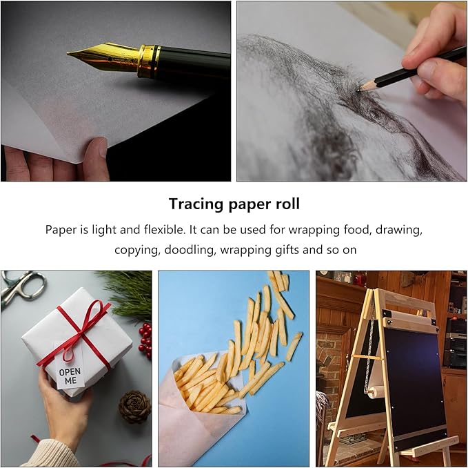 Tracing Paper Roll 36 Inches x 30 Yards, Large Trace Paper White Pattern Paper Tracing Paper for Drawing, Sewing, Sketch
