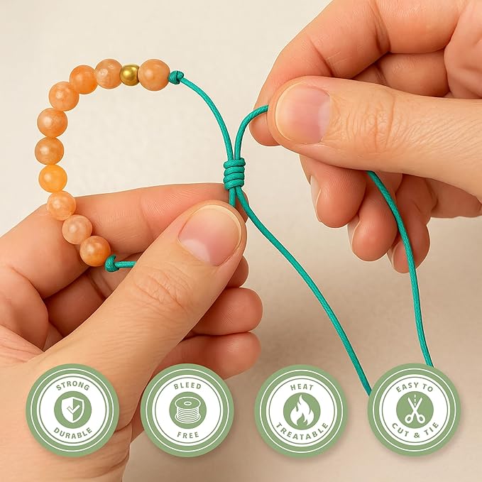 Mandala Crafts 2mm 109 Yards Traffic Gray Cotton Waxed Cord for Jewelry Making Bracelet Cord Waxed String - Beading String Thread Jewelry Cords for Necklaces String
