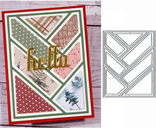 Cutting Dies Metal Stencils Scrapbooking Tools Flowers Lace Frame DIY Embossing Template for Paper Card Making Album Arts Crafts Supplies (Rectangle Grid-14x10cm)