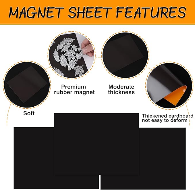 20 PCS Stamp and Die Storage Bag and Rubber Magnetic Sheets,die Storage Set for Storage Die Cutting, DIY Scrapbooking