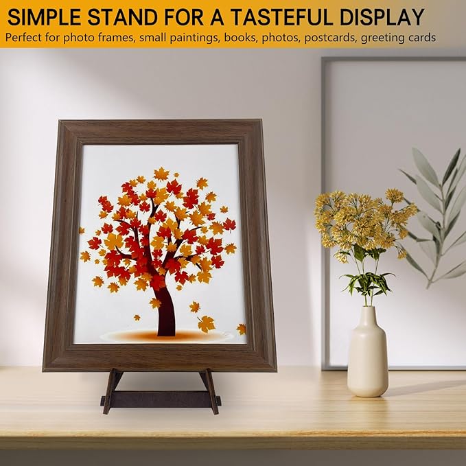 1 Pack 8 Inch Plate Stand, Wooden Display Stand Plate Stands for Display Decorative Picture Frame Stand, Easel Display Stand,Book Display Stand, Plate Holder Display Stand (8 Inch-1PCS)