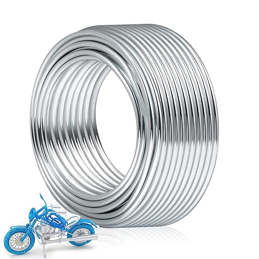3mm Craft Wire for Sculpting, 52 Ft Aluminum Bendable Thick Metal for Bonsai Trees, Floral Armature, Weaving, Wrapping, Clay Models, Dolls, DIY Jewelry Making (9 Gauge Thickness)