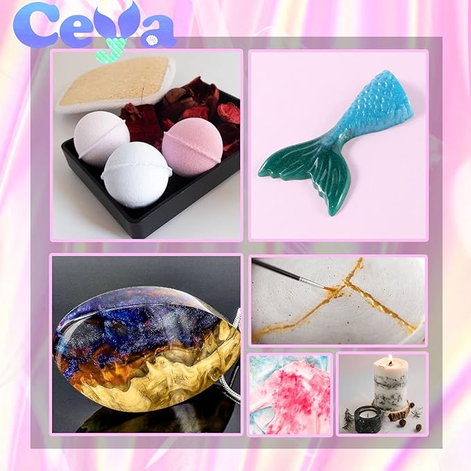 Ceya Mica Powder, 5.3oz/ 150g Grey Pearlescent Effect Colorant Pigment Powder for Epoxy Resin, Tumblers, Slime Bath Bomb, Soap Dye, Slime, Candle Making, Resin Crafting, Paint, Jewelry, Nail Polish