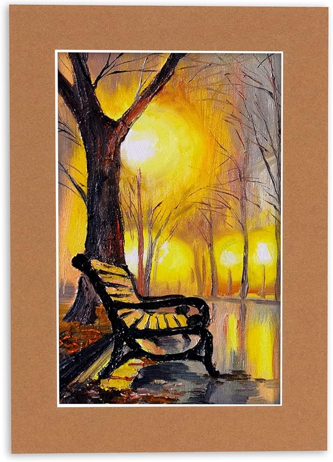 11x14 Mat for 8.5x11 Photo - Precut Aged Oak Brown Picture Matboard for Frames Measuring 11 x 14 Inches - Bevel Cut Matte to Display Art Measuring 8.5 x 11 Inches - Acid Free Pack of 100 MATS