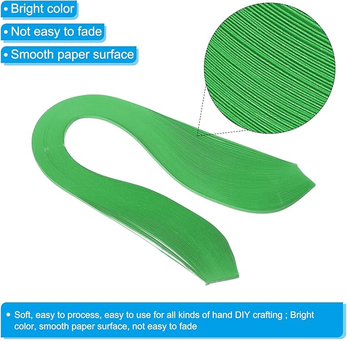 PATIKIL 600pcs Quilling Strips Paper 1/8"(3mm) 39cm Origami Paper Quilling Strip for Art DIY Hand Craft Christmas, Dark Green